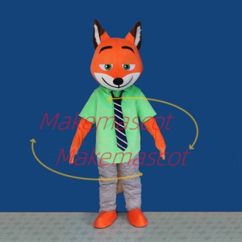 Nick Fox of The Zoo City Mascot Cartoon Costume Nick Fox of The Zoo City Mascot Cartoon Costume