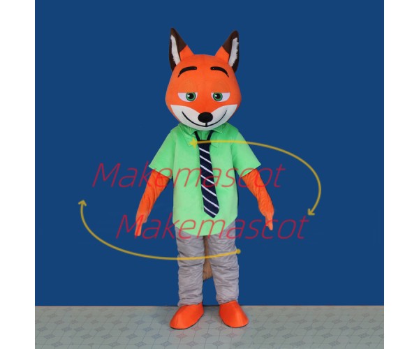 Nick Fox of The Zoo City Mascot Cartoon Costume Nick Fox of The Zoo City Mascot Cartoon Costume