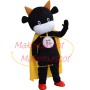 Cartoon Black Calf Wearing Cloak Mascot Costume