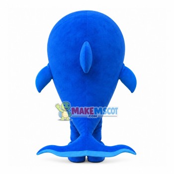 Stunned Cartoon Big-eyed Dolphin Mascot Costume
