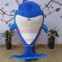 Stunned Cartoon Big-eyed Dolphin Mascot Costume