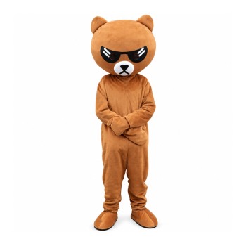 Brown Bear With Sunglasses Cartoon Mascot Costume Brown Bear With Sunglasses Cartoon Mascot Costume