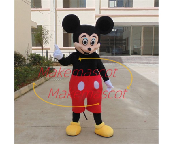 Mickey In Red Shorts Mascot Cartoon Costume Mickey In Red Shorts Mascot Cartoon Costume