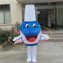 Happy Dolphin With Top Hat Mascot Costume