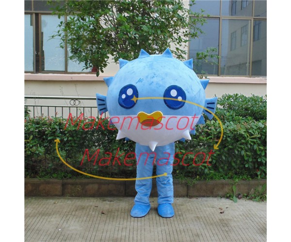 Adorable Cartoon Bulging Pufferfish Mascot Costume Adorable Cartoon Bulging Pufferfish Mascot Costume