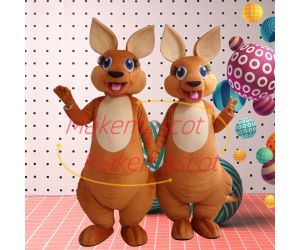 Harmonious Kangaroo Twins Mascot Costume Harmonious Kangaroo Twins Mascot Costume