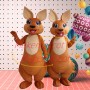 Harmonious Kangaroo Twins Mascot Costume