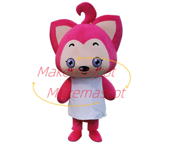 Virtual Character Pink Fox Peach Mascot Costume Virtual Character Pink Fox Peach Mascot Costume