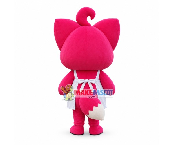 Virtual Character Pink Fox Peach Mascot Costume Virtual Character Pink Fox Peach Mascot Costume