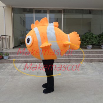 Orange Striped Clownfish Mascot Costume