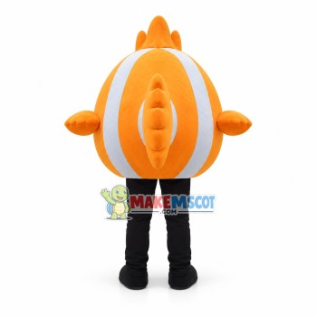 Orange Striped Clownfish Mascot Costume Orange Striped Clownfish Mascot Costume