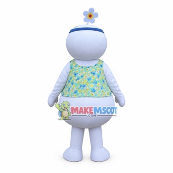 Brilliant Snowman With Flower Vest Mascot Costume Brilliant Snowman With Flower Vest Mascot Costume