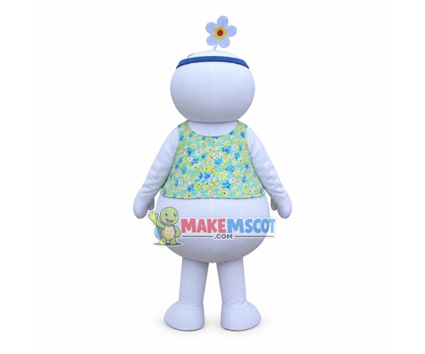 Brilliant Snowman With Flower Vest Mascot Costume Brilliant Snowman With Flower Vest Mascot Costume