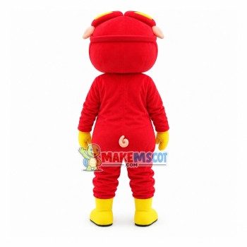 Optimistic Red GG Bond Mascot Cartoon Costume Optimistic Red GG Bond Mascot Cartoon Costume