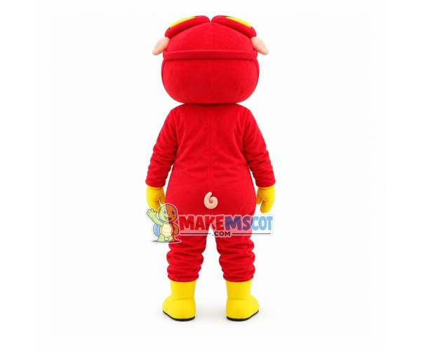Optimistic Red GG Bond Mascot Cartoon Costume Optimistic Red GG Bond Mascot Cartoon Costume