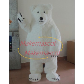 Soft Plush Polar Bear Mascot Adult Costume