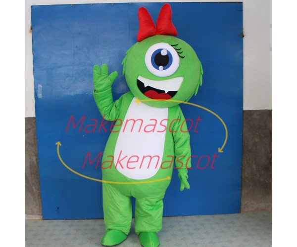 Green Monocular Doll Mascot Costume