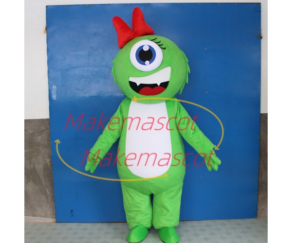 Green Monocular Doll Mascot Costume