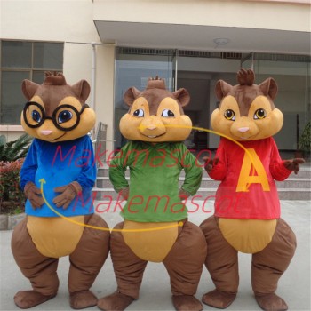 Chipmunks With Different Characters Mascot Cartoon Costume Chipmunks With Different Characters Mascot Cartoon Costume