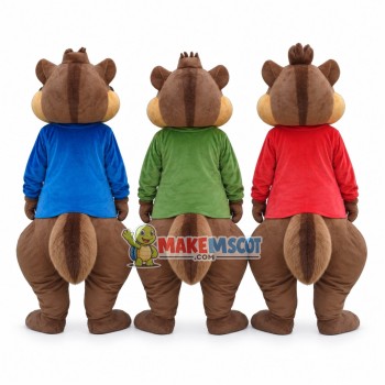 Chipmunks With Different Characters Mascot Cartoon Costume