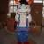 Active Cow Wearing Blue Pants Mascot Costume