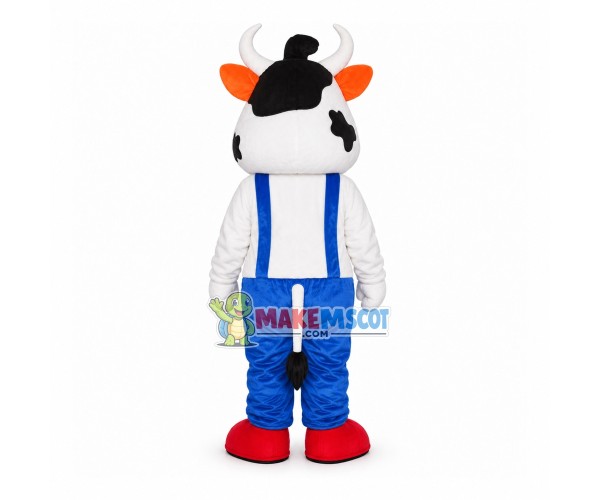 Active Cow Wearing Blue Pants Mascot Costume Active Cow Wearing Blue Pants Mascot Costume