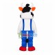 Active Cow Wearing Blue Pants Mascot Costume Active Cow Wearing Blue Pants Mascot Costume