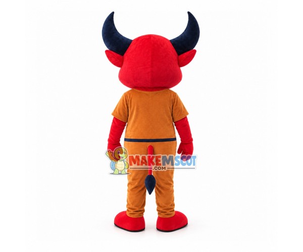 Lively Red Bull In The Bodysuit Mascot Costume Lively Red Bull In The Bodysuit Mascot Costume