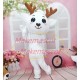 Festive Pure White Fawn Mascot Cartoon Costume