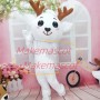 Festive Pure White Fawn Mascot Cartoon Costume