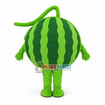 Half Cartoon Watermelon With Vines Mascot Costume Half Cartoon Watermelon With Vines Mascot Costume