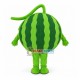 Half Cartoon Watermelon With Vines Mascot Costume Half Cartoon Watermelon With Vines Mascot Costume
