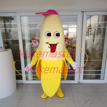 Peeled Banana With Peaked Cap Mascot Costume