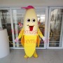 Peeled Banana With Peaked Cap Mascot Costume