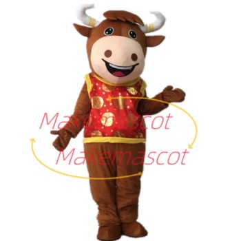 The Exuberant Cattle Cartoon Mascot Costume The Exuberant Cattle Cartoon Mascot Costume