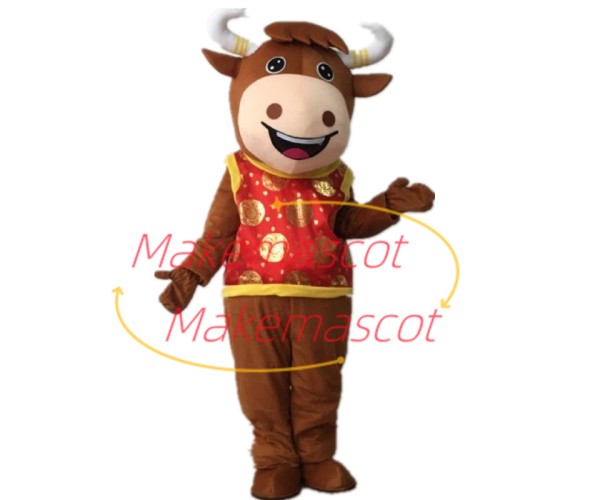 The Exuberant Cattle Cartoon Mascot Costume The Exuberant Cattle Cartoon Mascot Costume