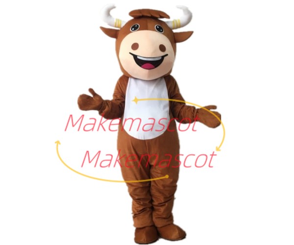 The Exuberant Cattle Cartoon Mascot Costume The Exuberant Cattle Cartoon Mascot Costume