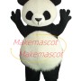Soft Plush the Cheerful Panda Mascot Adult Costume