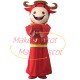 Blessed Cattle In The Colorful Vest Mascot Costume Blessed Cattle In The Colorful Vest Mascot Costume
