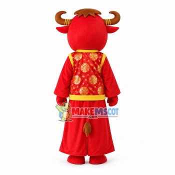 Blessed Cattle In The Colorful Vest Mascot Costume Blessed Cattle In The Colorful Vest Mascot Costume