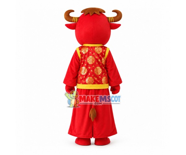 Blessed Cattle In The Colorful Vest Mascot Costume Blessed Cattle In The Colorful Vest Mascot Costume