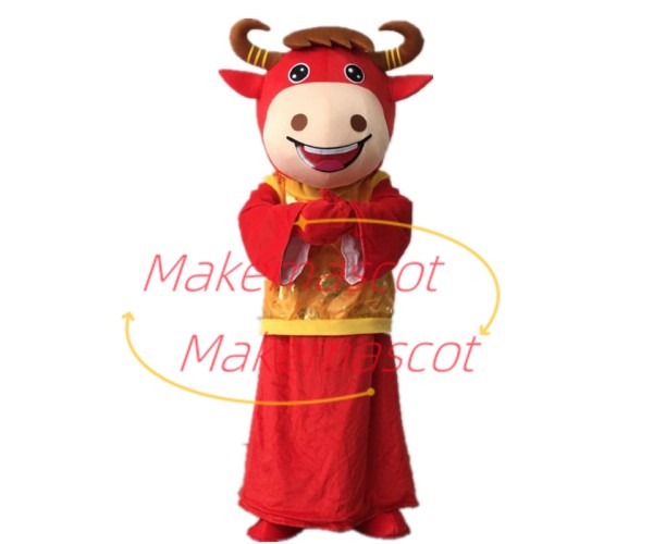 Blessed Cattle In The Colorful Vest Mascot Costume Blessed Cattle In The Colorful Vest Mascot Costume
