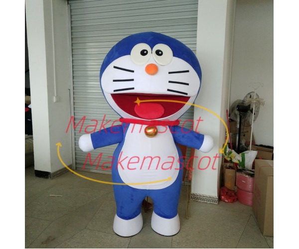 Cartoon Robot Cat Doraemon Mascot Costume Cartoon Robot Cat Doraemon Mascot Costume