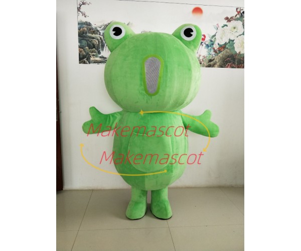 Chirping Pocket Frog Mascot Cartoon Costume Chirping Pocket Frog Mascot Cartoon Costume