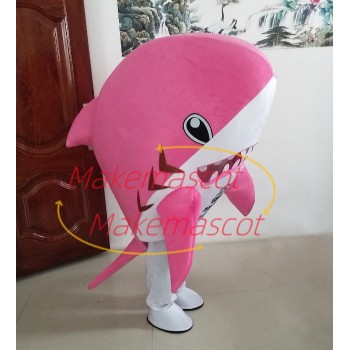 The Pink Fat Head Shark Mascot Costume The Pink Fat Head Shark Mascot Costume