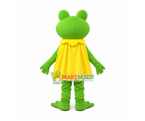 The Leader Frog With Cloak Mascot Costume The Leader Frog With Cloak Mascot Costume