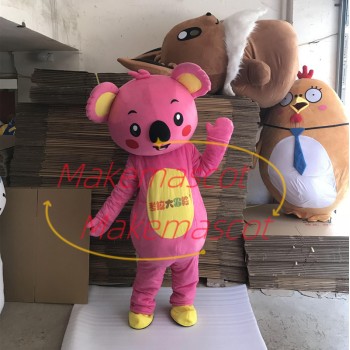 Customized Lively Pink Koala Mascot Costume Customized Lively Pink Koala Mascot Costume