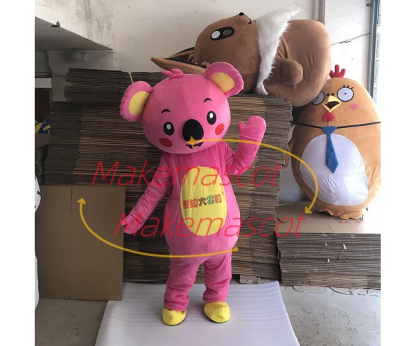 Customized Lively Pink Koala Mascot Costume Customized Lively Pink Koala Mascot Costume