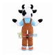 Cute Baby Cow Wearing Overalls Mascot Costume Cute Baby Cow Wearing Overalls Mascot Costume