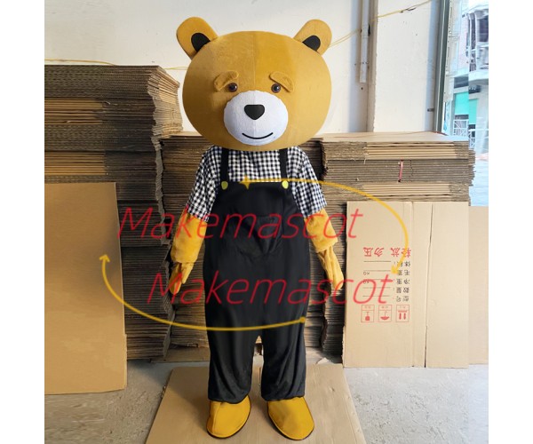 Rilakkuma In The Plaid Shirt Cartoon Mascot Costume Rilakkuma In The Plaid Shirt Cartoon Mascot Costume